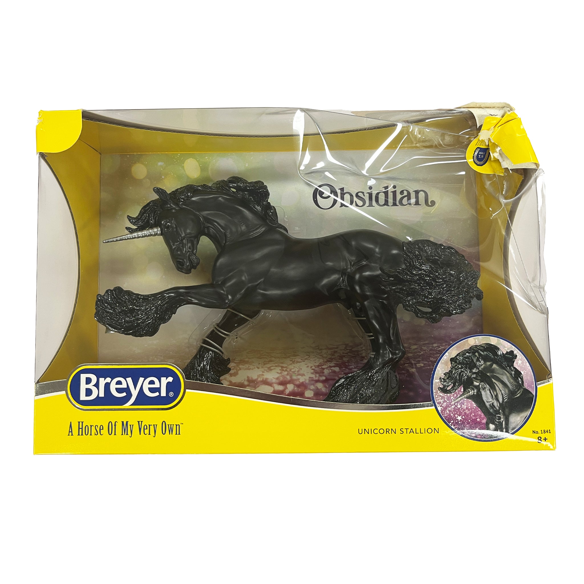 Breyer Traditional Obsidian Unicorn Stallion – Box Damaged