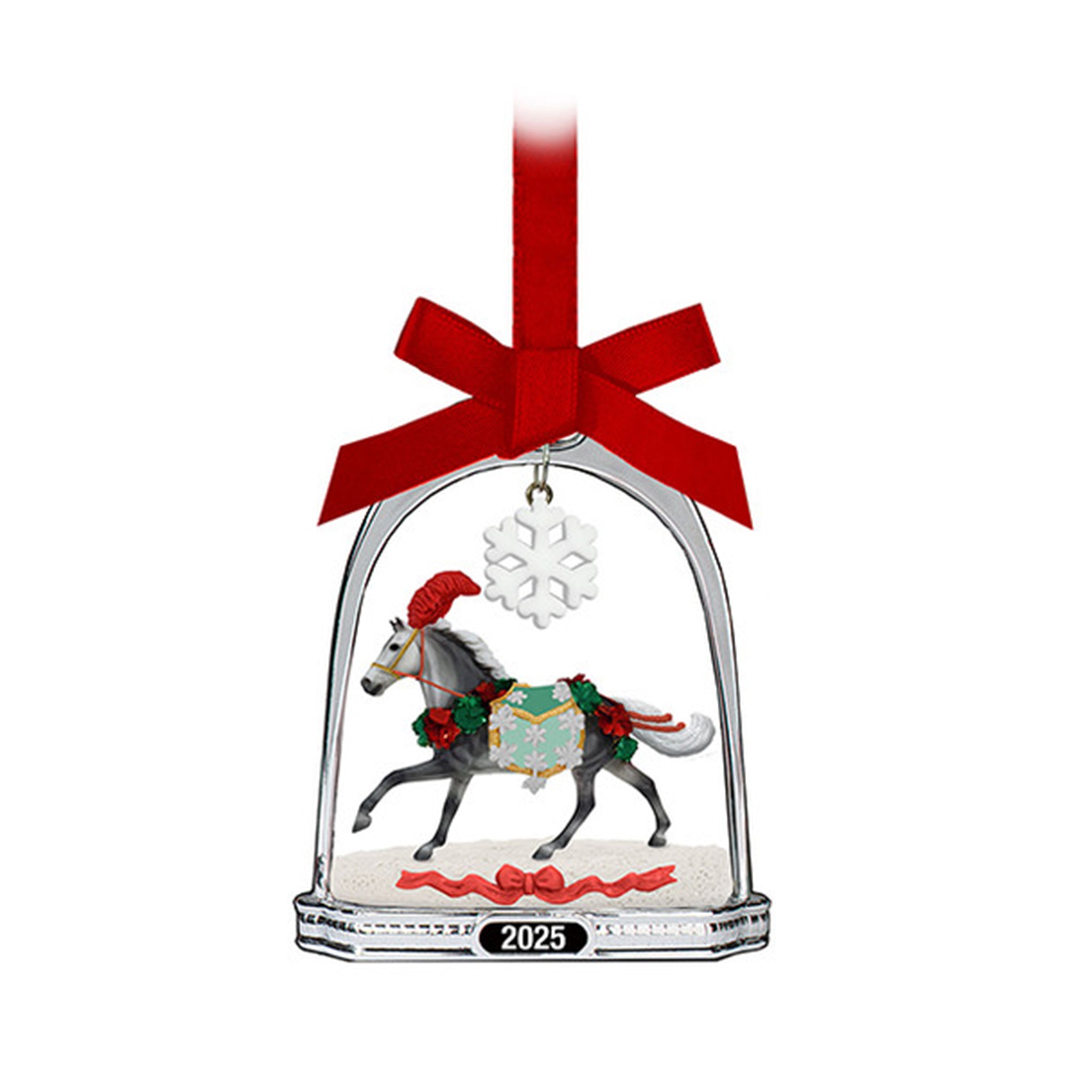 Breyer Stablemates 2025 Stirrup Ornament -  Christmas in Bloom