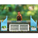 Breyer Traditional Brush Box Jump - Turquoise and White